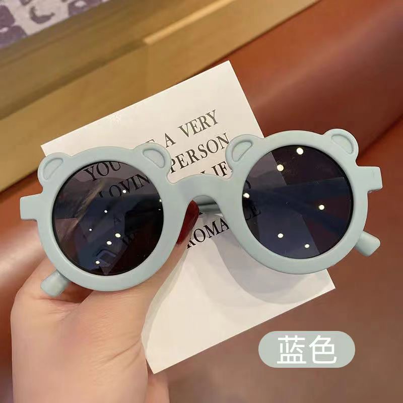 Wholesale Daisy cute bear round frame petal kid's sunglasses